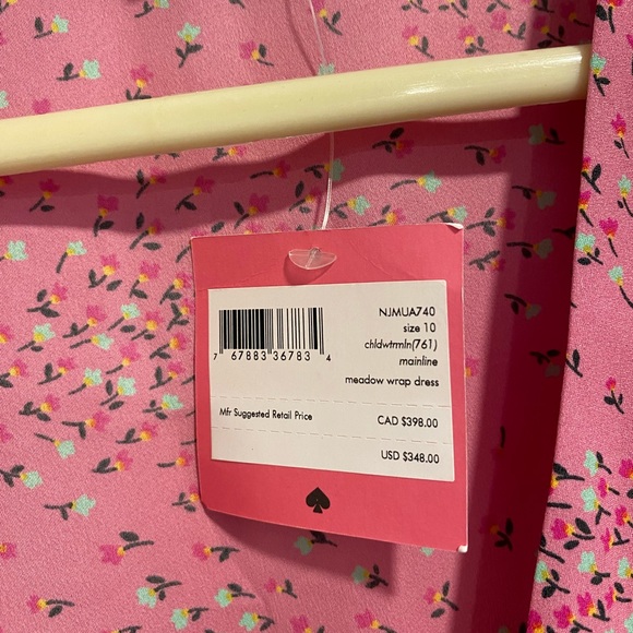Kate Spade Pink Chilled Watermelon Buttoned Meadow Wrap Dress Size 10 NWT - Picture 7 of 16
